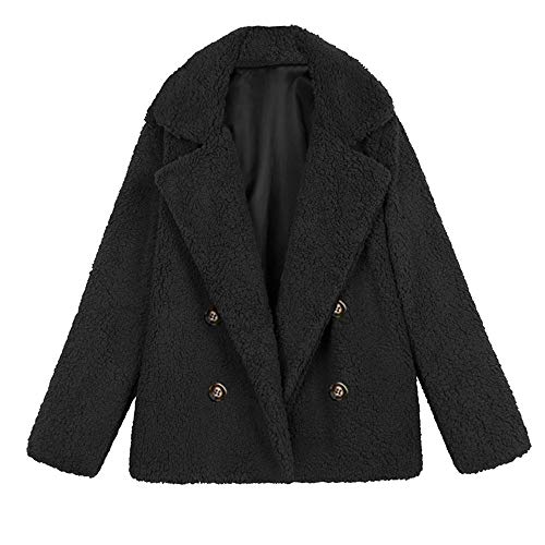 Chaqueta De Invierno para Mujer Casual Abrigo de Lana Outwear Parka Cardigan Slim Coat Overcoat Invierno Abrigo de Algodón Collar de Vuelta riou