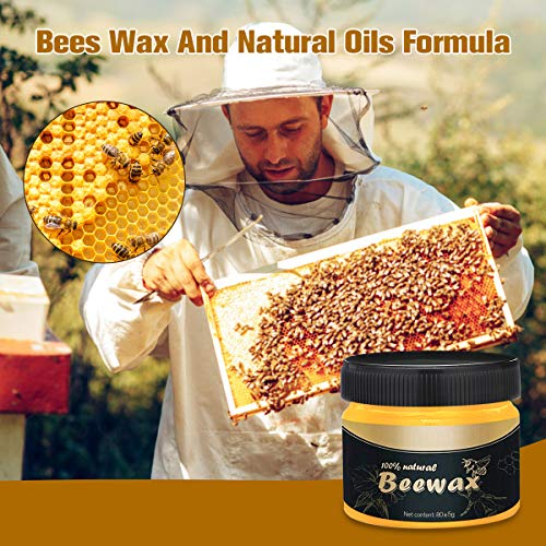 Charminer Cuidado de Muebles Cera de Abejas, Cera para Condimentos de Madera Beeswax Cuidado de Muebles Cera de Abejas Limpieza del hogar Cera Natural para Usar en Todos los Tipos de Madera