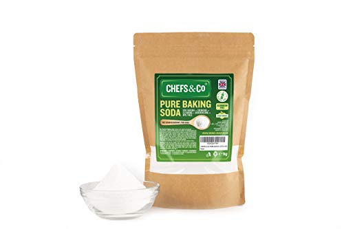 CHEFS & CO Bicarbonato de sodio (1KG) | Grado Alimentario | Bicarbonato de sodio 100% | Sin aluminio | Sin gluten | Libre de BPA | Agente de recaudación