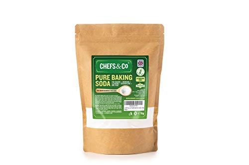 CHEFS & CO Bicarbonato de sodio (1KG) | Grado Alimentario | Bicarbonato de sodio 100% | Sin aluminio | Sin gluten | Libre de BPA | Agente de recaudación