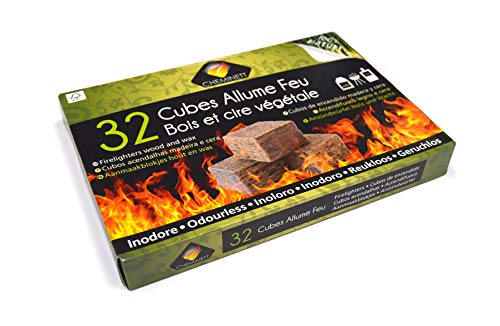 Cheminett S&M 15751 Cubos Encendido precortados Naturales para encender chimeneas, Estufas y barbacoas, Marrón