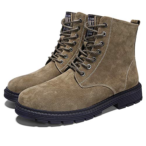 CHENDX Zapatos, Personalidad De Los Hombres De Alta Parte Superior Botas De Tobillo Casual Piel De Cerdo De Cuero De Gran Tamaño De Gamuza Zapatos, color Marrón, talla 43.5 EU