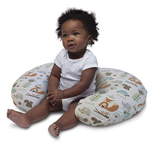 Chicco Boppy- Cojín de lactancia algodón, ergonómico, indeformable y optima adaptabilidad, de 0 a 12 meses, estampado animales modern woodland, almohada de lactancia