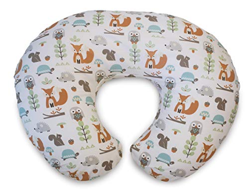 Chicco Boppy- Cojín de lactancia algodón, ergonómico, indeformable y optima adaptabilidad, de 0 a 12 meses, estampado animales modern woodland, almohada de lactancia