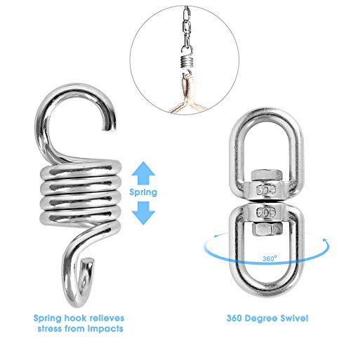 Chihee Suspensión de la Hamaca del Acero Inoxidable de para el Haz de Madera Resistente Capacidad 200Kg Planta Colgante de la Silla de oscilación de la Hamaca