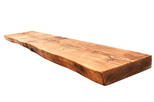 Chill House Floating Shelves Waney/Live Edge - Estante Flotante rústico, Pino Acabado Antiguo, 100 cm