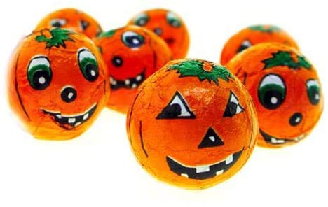 Chocolates de Halloween calabazas en una red dulces para niños 75g (3 paquetes)