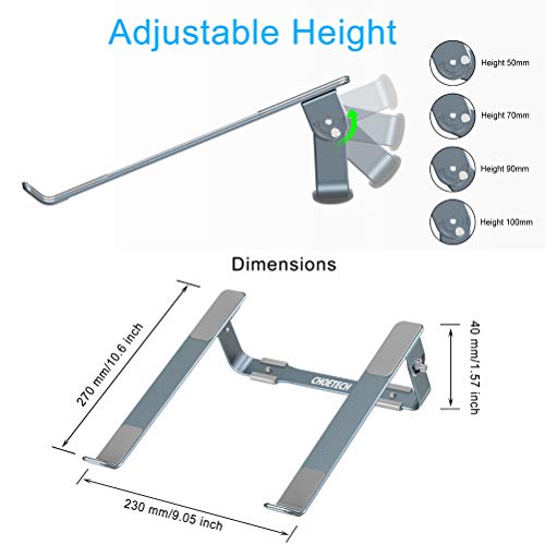 CHOETECH Soporte Portátil Laptop Stand Plegable Soporte para Portátil, PC, Ordenador, Notebook, Apple Macbook Pro,Apple Macbook Air, Chromebook, HP, DELL y Otro Laptop (9-17 Inch)