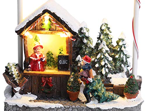 Christmas Concepts® - Escena de Mercado navideño con luz LED de 5"/ 13 cm (Árbol de Navidad)