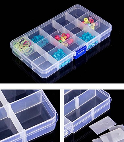 Chytaii Caja Organizador Rectangular Plástico 15 Compartimentos para Joyas Abalorios Cuenta Pendiente Organizador Caja Plastico Almacenaje Desmontable Transparente