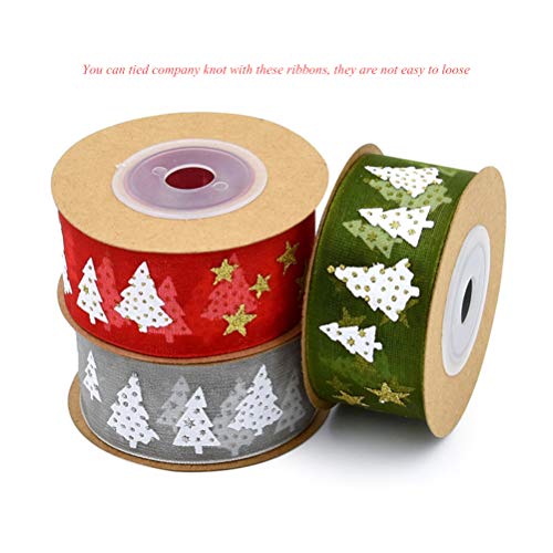 Cinta de organza con purpurina de 5 m para decoración de árbol de Navidad, personalizable, doble cara, de satén de alta calidad para envolver regalos