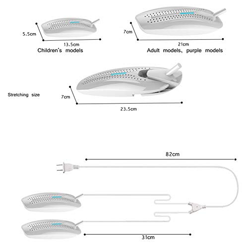 CJCJ-LOVE Zapato Portátil Desodorante, Ultravioleta Calzado Secadora para La Desodorización Y Esterilización, Ajustable De Arranque del Esterilizador del Tostador para Eliminar La Humedad,Negro,Child