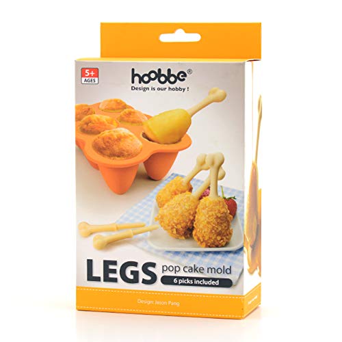 CKB Ltd® Patas de pollo frito molde de silicona de repostería para Pop de la novedad divertido molde – hace 6 cakepops con palos para piruleta en forma de hueso