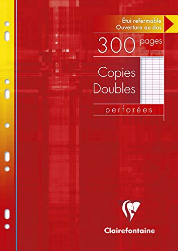 Clairefontaine 447111AMZC – Lote de 3 paquetes de 300 copias dobles 21 x 29,7 cm, cuadriculado 90 G