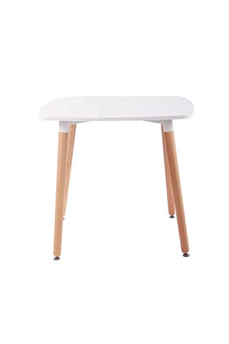 CLP Mesa Auxiliar Viborg I Mesa de Centro con Tablero de MDF I Mesa de Café con Base de Madera I Mesa de Cocina Color: Blanco, 80 cm