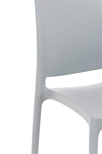 CLP Silla Apilable Maya De Exteior o Interior | Silla De Jardín Resistente A La Intemperie | Silla De Terraza Hecha De Polipropileno I Color: Gris Claro