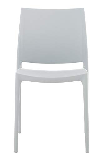 CLP Silla Apilable Maya De Exteior o Interior | Silla De Jardín Resistente A La Intemperie | Silla De Terraza Hecha De Polipropileno I Color: Gris Claro