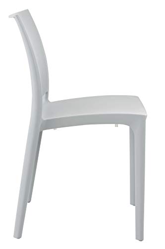 CLP Silla Apilable Maya De Exteior o Interior | Silla De Jardín Resistente A La Intemperie | Silla De Terraza Hecha De Polipropileno I Color: Gris Claro