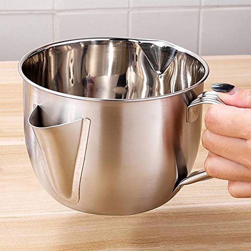 Cocina Alimentos coladores, Inicio de cocina utensilios de cocina 1000ML multi-uso de acero inoxidable salsa sopa de aceite Grasa separador de grasas engrasador Filtro recipiente colador