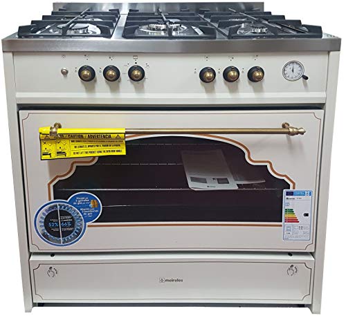 Cocina de gas Meireles G914 CR, 5 quemadores, Wok, color Crema