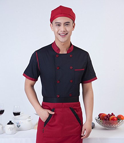 Cocina Uniforme Camisa de Cocinero Manga Corta La Red de Espalda y axila