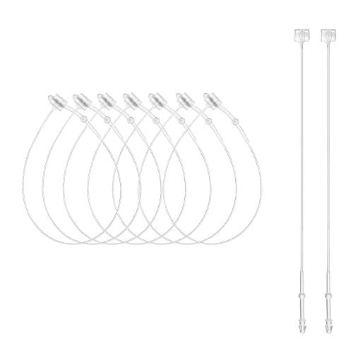 CODIRATO 500 PCS Hilos de Seguridad Transparente, Loop de Seguridad 13cm Loop Pins para Fijación sin Pistola Etiquetadora