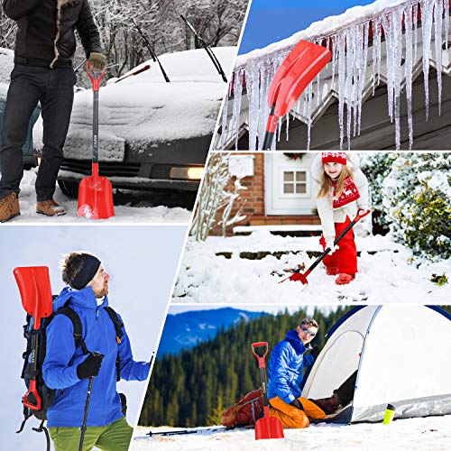 COFIT 120cm Pala de Nieve de Aleación de Aluminio Extra Larga y Escalable Estructura de Diseño 4 en 1 para Coche, Acampada al Aire Libre y Jardín