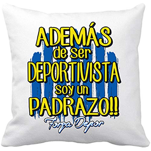 Cojín con Relleno Deportivo de La Coruña además de ser deportivista Soy un padrazo - Blanco, 35 x 35 cm