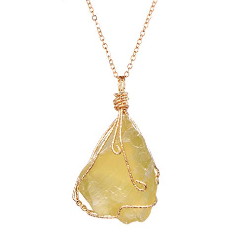 Colgante de mineral en bruto natural Collar original de cristal irregular de piedra Lucky Stone presenta regalos de cumpleaños para su esposa, madre e hija