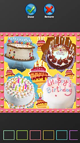 Collage de fotos de pastel de cumpleaños