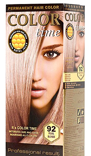 Color time, tinte permanente para el cabello de color rubio perla 92