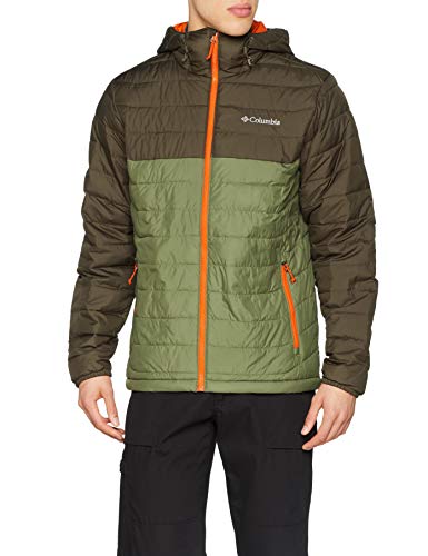 Columbia Powder Lite Hooded Anorak con Capucha, Hombre, Verde (Mosstone, Peatmoss), M