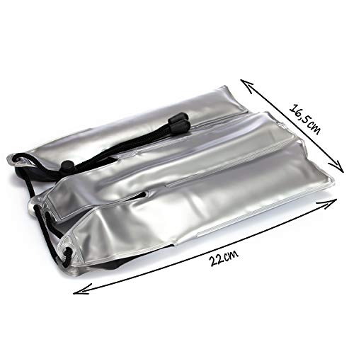 COM-FOUR® 2x Enfriador de botellas para el camino - funda de enfriador de vino espumoso con cordón - enfriador de vino (02 piezas - 22 x 9 cm - cinta)