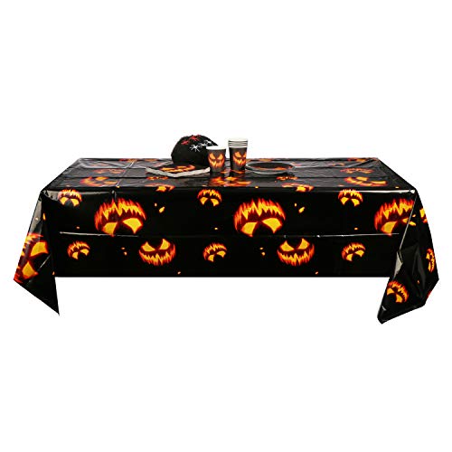 com-four® 32 piezas Juego de deco de Halloween con tela de araña, arañas, tazas, platos, servilletas y manteles para Halloween, carnaval y fiestas temáticas (032 piezas - set de Halloween)