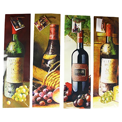 COM-FOUR® bolsas para botellas 12x en un hermoso diseño - empaque de botellas de vino - bolsa de regalo para botellas de vino y champán - bolsa de vino - bolsas de regalo para botellas - bolsas de vino (juego de 12) (12 piezas)