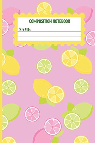 Composition Notebook: Lavender Pink Lemon gifts for women,men,kids,and teens: cute & elegant college ruled lined paper to write in