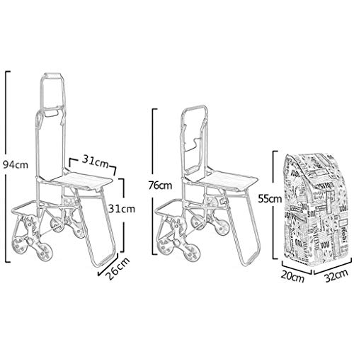 Compras, pequeños electrodomésticos Remolque Carrito de Arrastre se Puede referir a la Carretilla portátil de Acero, (26x45cmx94cm) Lostgaming (Color : A4)