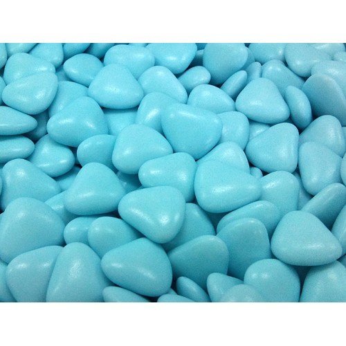 Confetti Pelino - Peladilla azules - Con chocolate, en forma de corazón - 200 gr