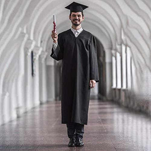 Conjunto de borla de toga de graduación mate 2020, gorra de graduación unisex mate con borla 2020 para estudiantes de secundaria y soltero, negro