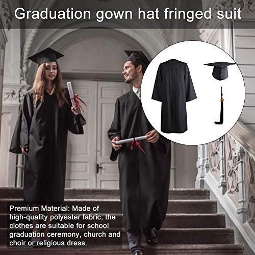 Conjunto de borla de toga de graduación mate 2020, gorra de graduación unisex mate con borla 2020 para estudiantes de secundaria y soltero, negro