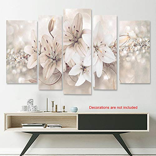 Conjunto de cuadros decorativos para pared en lienzo impreso, diseño de flores moderno y abstracto, para sala de estar, oficina o dormitorio, No nulo, como se muestra en la imagen, Tamaño libre