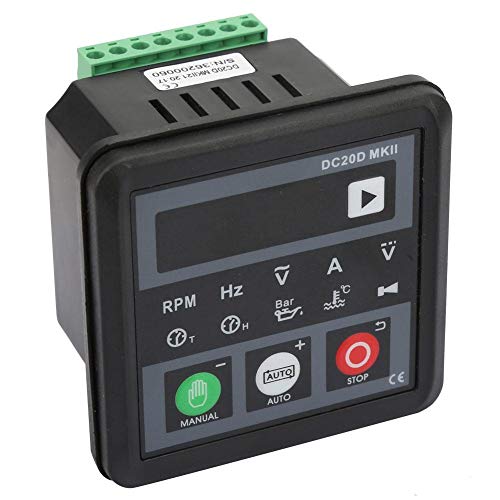 Controlador de generador, módulo controlador de generador electrónico DC20D MKII, panel de control para motor diesel o generador, arranque/parada automáticos, indicación de protección y alarma