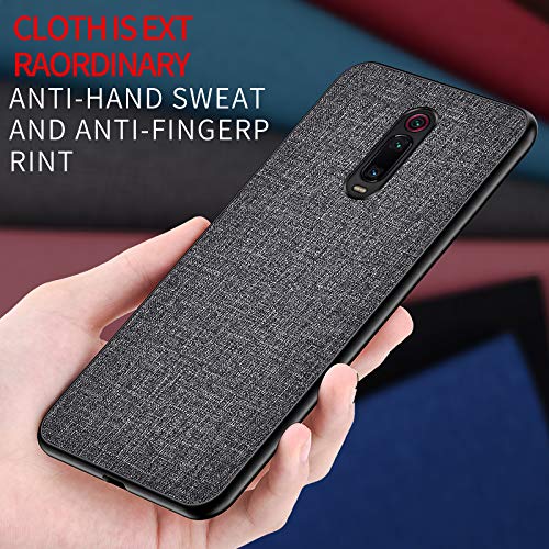 cookaR Funda Xiaomi Mi 9T/9T Pro, Plástico Duro + Suave Silicona Textura Cloth [Ultra-Delgado] Delgada y Anti-Huella Protectora Caso Cover Carcasa para Mi 9T/9T Pro Smartphone, Rojo