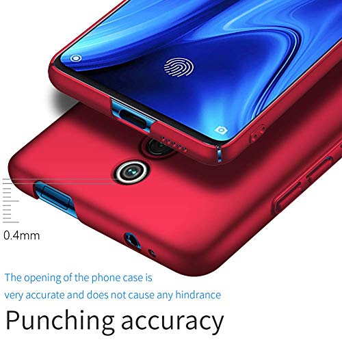 cookaR Mate Funda Xiaomi Xiaomi Mi 9T/9T Pro, [Ultra-Delgado] Anti-Rasguño y Anti-Huella Protectora Caso Plástico Duro Cover Carcasa para Xiaomi Mi 9T/9T Pro Smartphone, Rojo