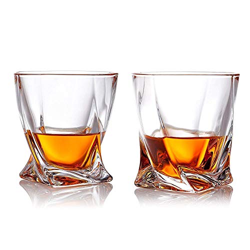 Cooko Twist Vasos de Whisky Juego de Vasos Ultra-Clarity, Apto Para Lavavajillas, Regalos de Vino, Juego de 2 (300ML/10.6 oz)