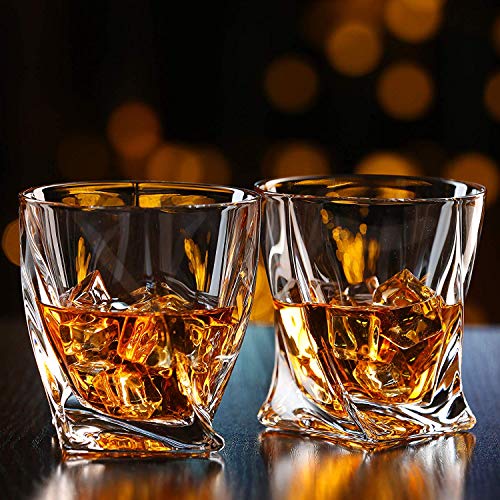 Cooko Twist Vasos de Whisky Juego de Vasos Ultra-Clarity, Apto Para Lavavajillas, Regalos de Vino, Juego de 2 (300ML/10.6 oz)