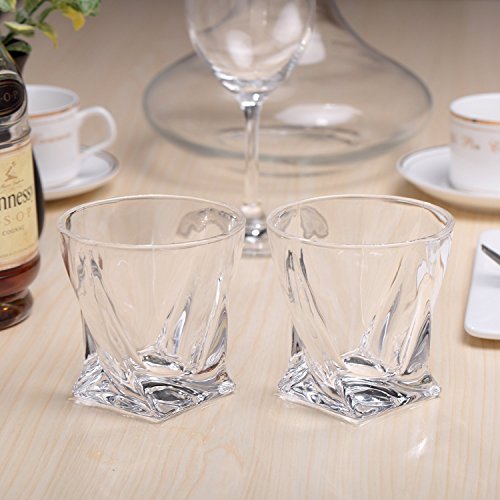 Cooko Twist Vasos de Whisky Juego de Vasos Ultra-Clarity, Apto Para Lavavajillas, Regalos de Vino, Juego de 2 (300ML/10.6 oz)