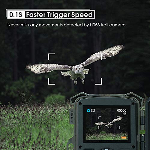 COOLIFE Cámaras de Caza 2.7K 20MP HD Fototrampeo Distancia de Disparo de hasta 35 m Velocidad de Disparo 0.1s Cámara de Caza Nocturna 46 pcs IR Leds Admite hasta 512G