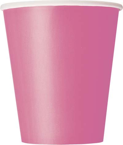 Coordinado de un solo color de papel fucsia para fiestas y eventos. Productos reciclables y ecológicos en pulpa de celulosa - Kit n° 1 Cdc - (20 platos de 20 cm, 14 vasos, 50 servilletas)