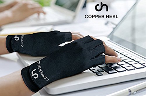 COPPER HEAL Guantes de Compresión Artritis Cobre Reumatoide Tunel carpiano (XL) (Large)